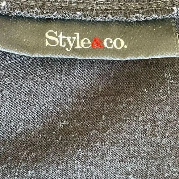 Style & Co Blue Gray Cap Sleeves Tshirt L # 1515 - Picture 5 of 12